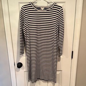 J. Crew Navy and Cream Striped Dress
